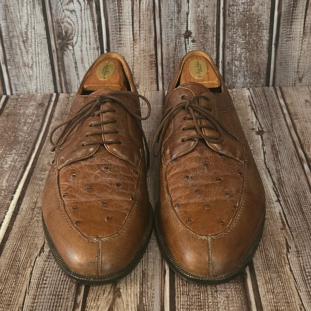 9.5 M UK/ 10.5 US Mens Church's Prima Classe Brown Ostrich Leather Derby Shoes